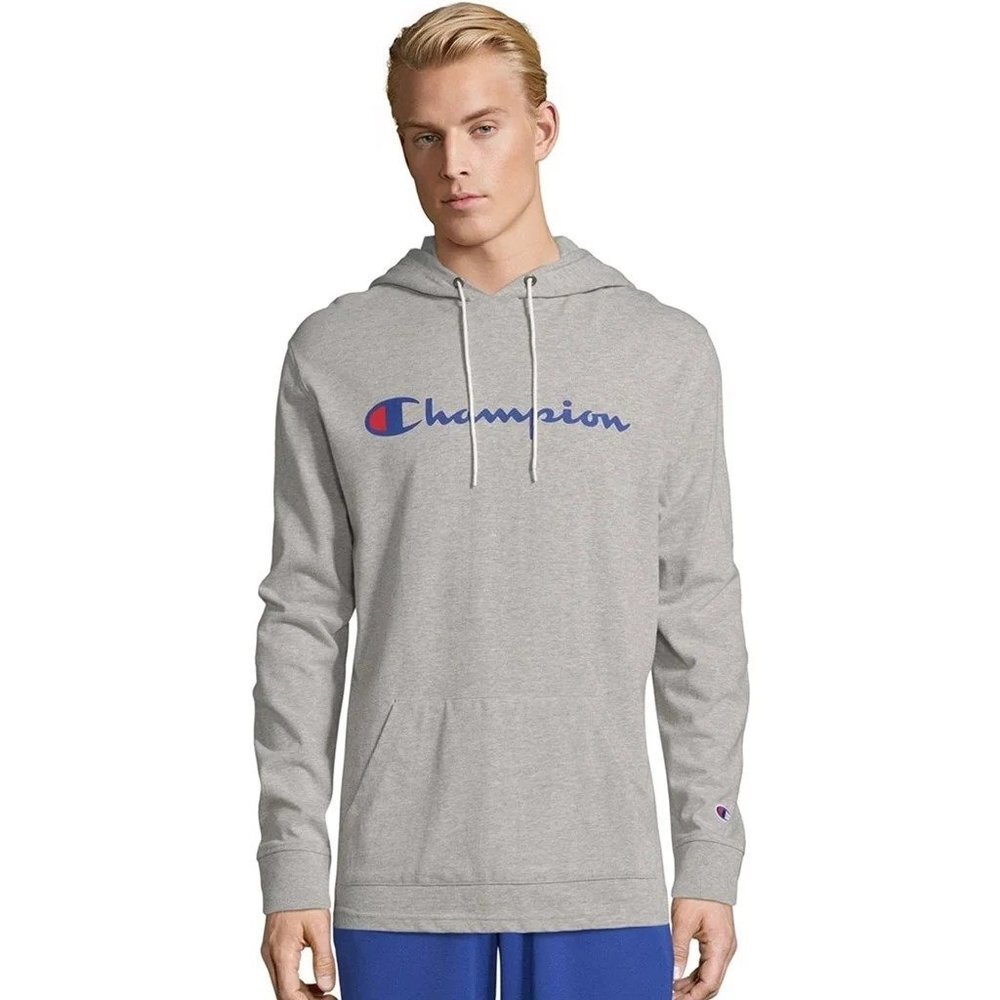 Champion Gray Loose‎ Fit Crew Neck Men's Hoodie Sweater